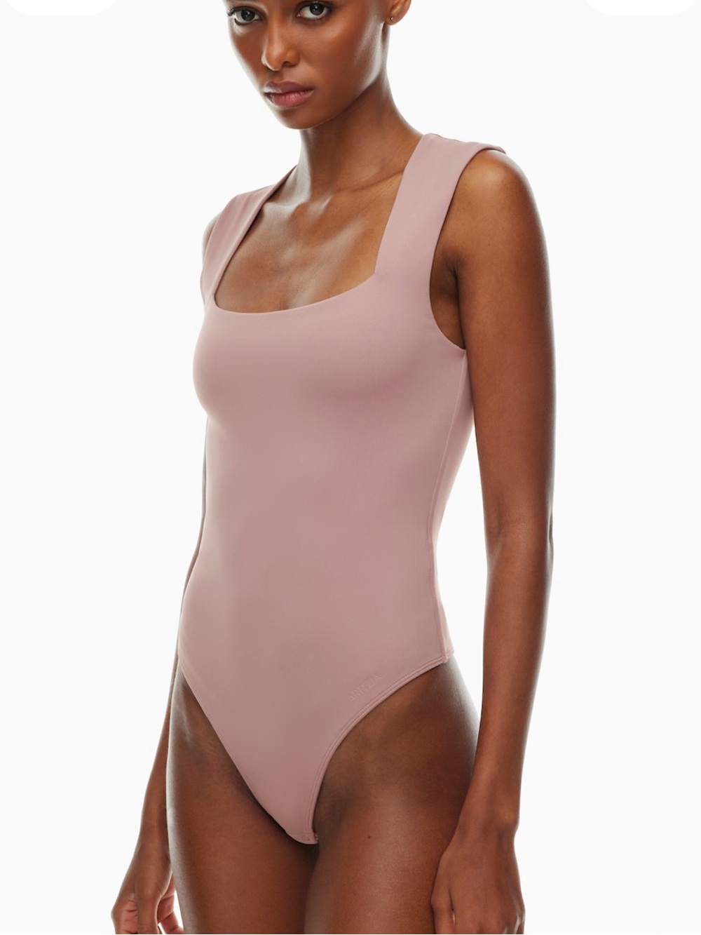 Aritzia Original Contour Esteem Bodysuit Tank Top Squareneck Claremont Mauve - Picture 3 of 8